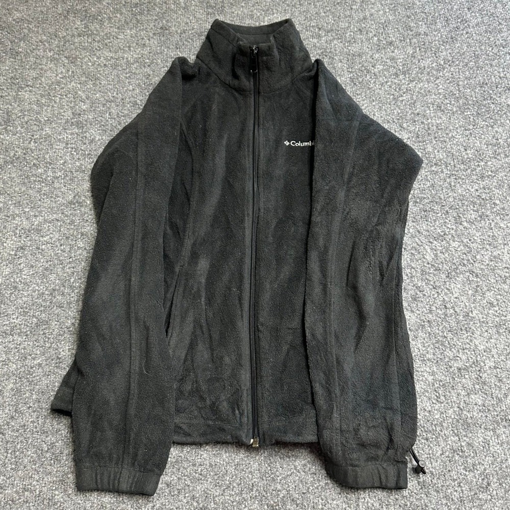 Columbia Fleece Jacket Womens Size S Black Full Zip Mock Neck Outdoor Soft Layer